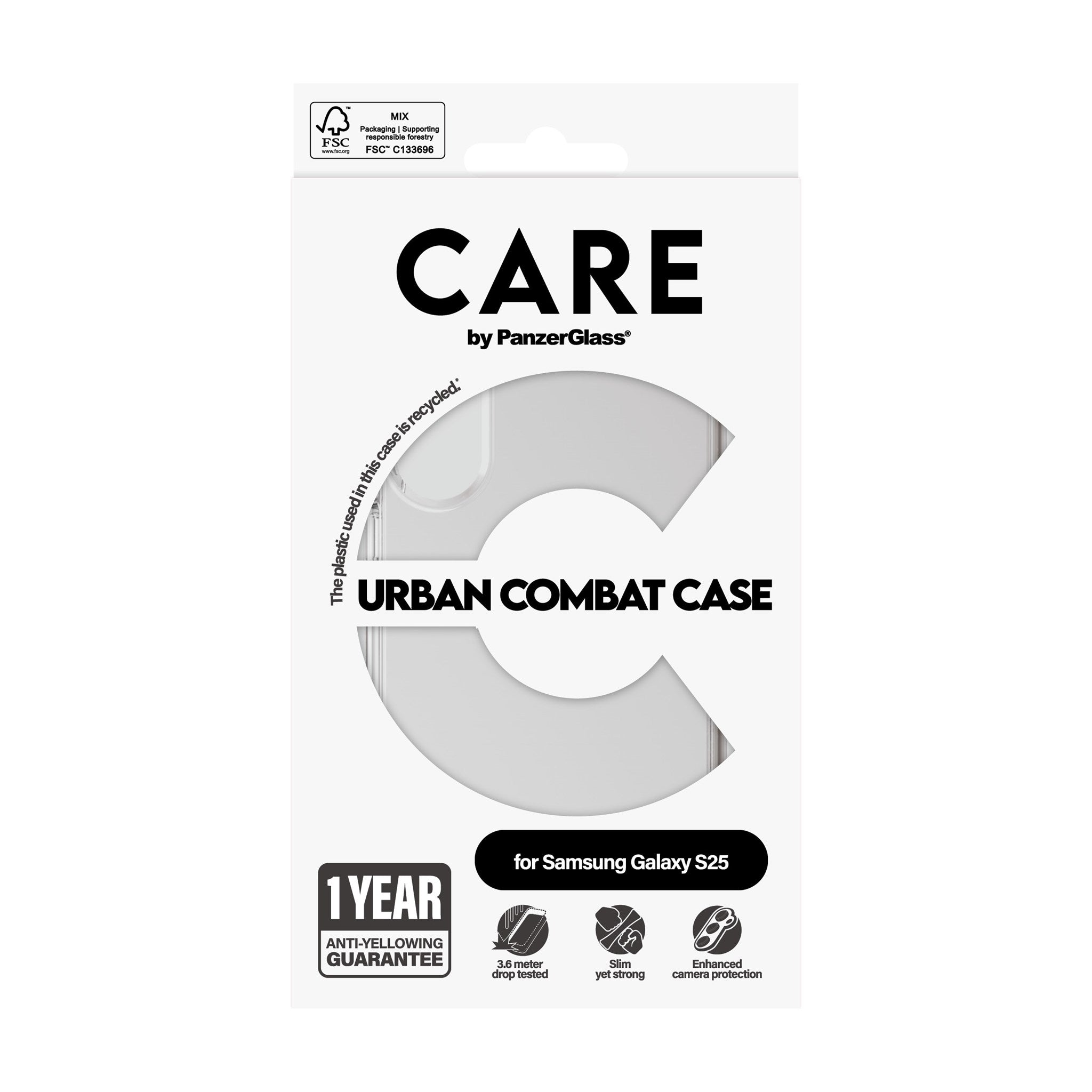 CARE by PanzerGlass® Urban Combat Case Transparent Samsung Galaxy S25